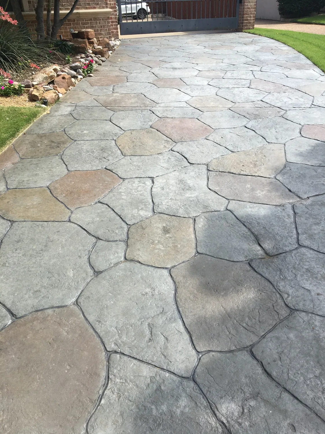 A stamped backyard transformation by Lucky&rsquo;s Concrete in Miami
